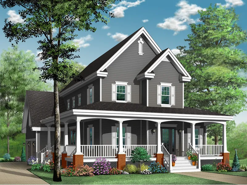 Southern House Plan Front Photo 01 - Woodbury Country Home 032D-0478 - Shop House Plans and More