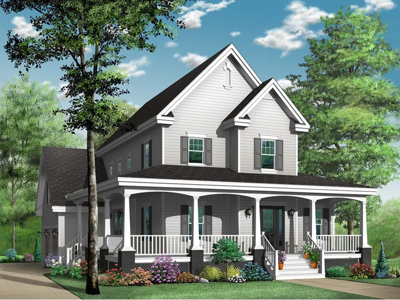 Lowcountry House Plan Front Photo 02 - Woodbury Country Home 032D-0478 - Shop House Plans and More