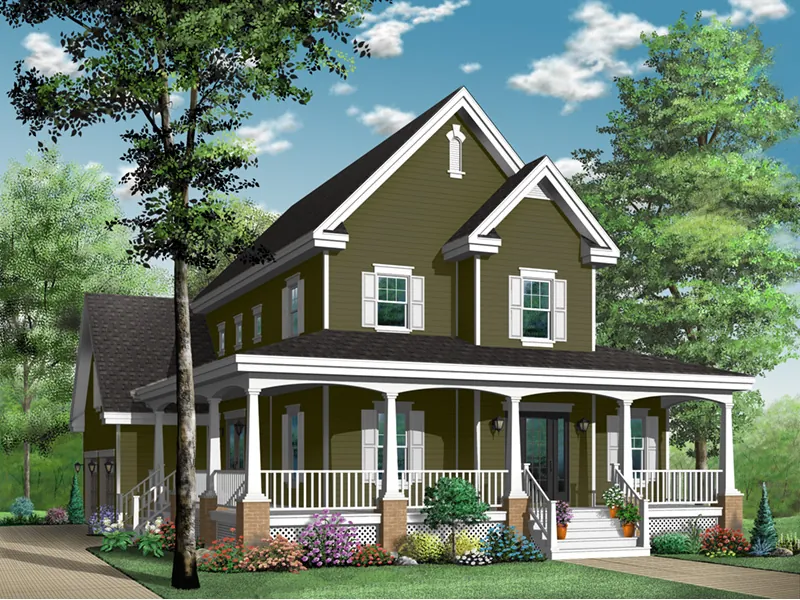 Southern House Plan Front Photo 03 - Woodbury Country Home 032D-0478 - Shop House Plans and More
