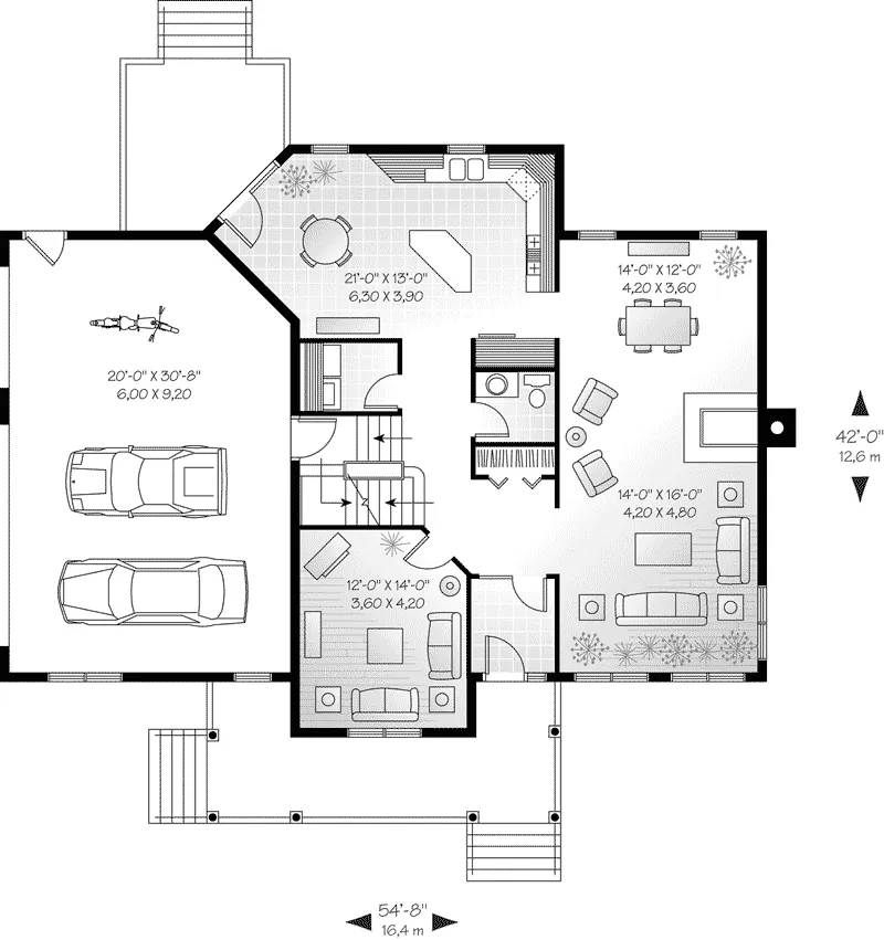 Lowcountry House Plan First Floor - Ore Hill Farmhouse 032D-0479 - Shop House Plans and More