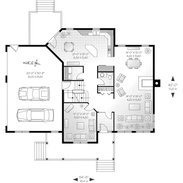 Southern House Plan First Floor - Ore Hill Farmhouse 032D-0479 - Shop House Plans and More