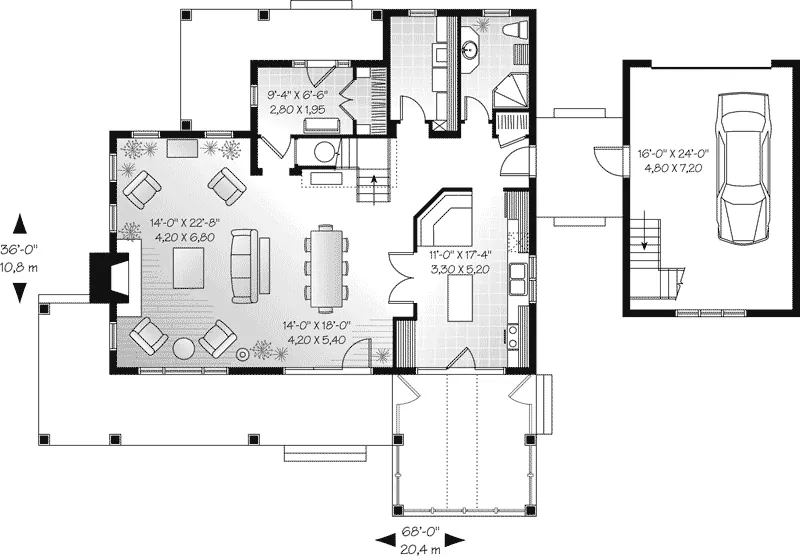 First Floor - Venetia Country Farmhouse 032D-0481 - Shop House Plans and More