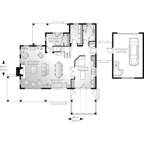 First Floor - Venetia Country Farmhouse 032D-0481 - Shop House Plans and More