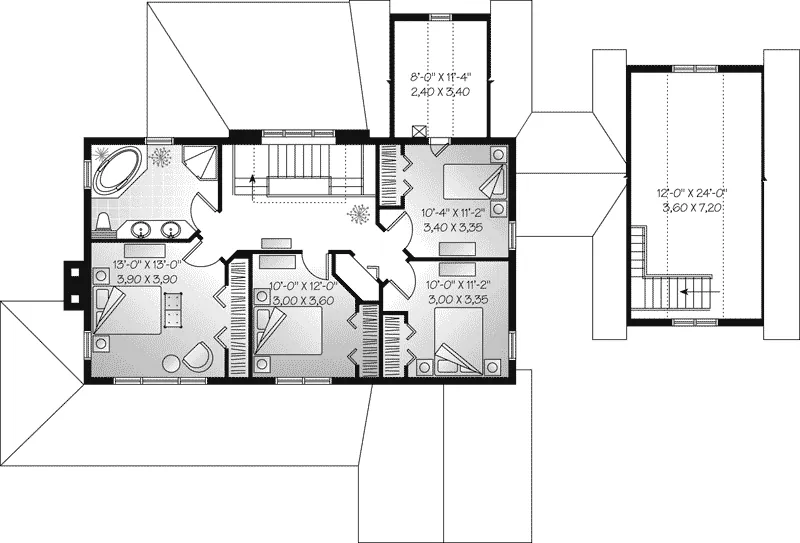 Second Floor - Venetia Country Farmhouse 032D-0481 - Shop House Plans and More