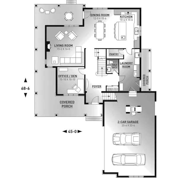 First Floor - Cairnbrook Country Farmhouse 032D-0482 - Search House Plans and More