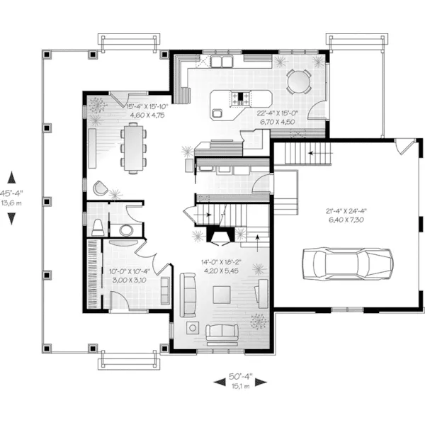 Craftsman House Plan First Floor - Morann Country Home 032D-0483 - Shop House Plans and More