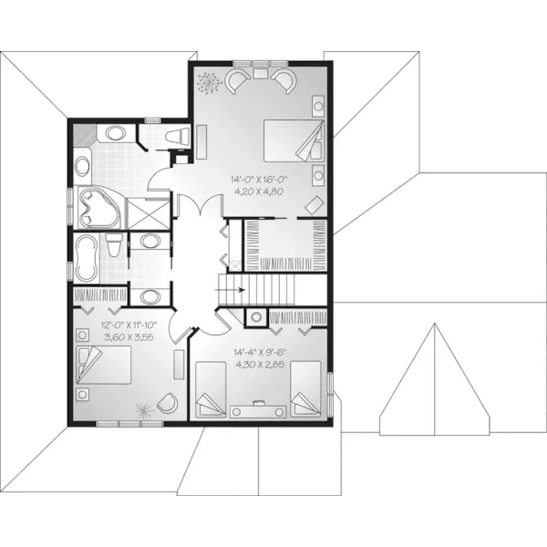 Craftsman House Plan Second Floor - Morann Country Home 032D-0483 - Shop House Plans and More