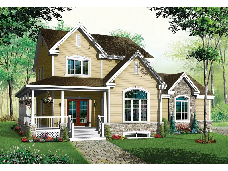 Arts & Crafts House Plan Front Image - Morann Country Home 032D-0483 - Shop House Plans and More