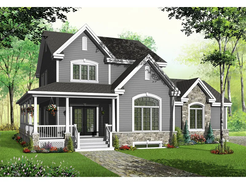 Arts & Crafts House Plan Front Photo 02 - Morann Country Home 032D-0483 - Shop House Plans and More