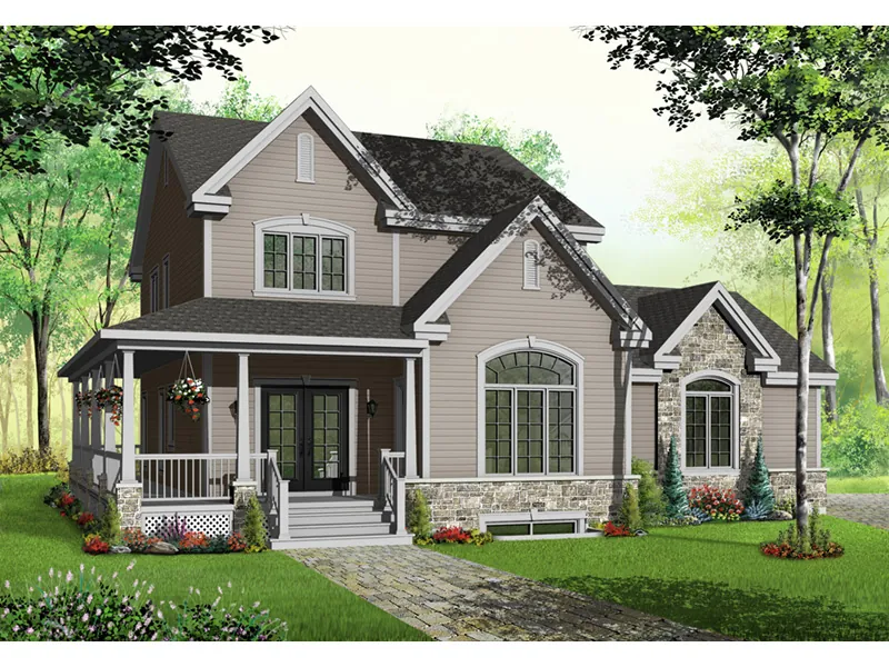 Traditional House Plan Front Photo 03 - Morann Country Home 032D-0483 - Shop House Plans and More