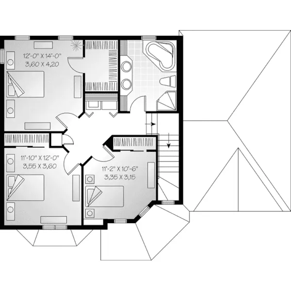 Southern House Plan Second Floor - Sandy Ridge Country Home 032D-0484 - Shop House Plans and More