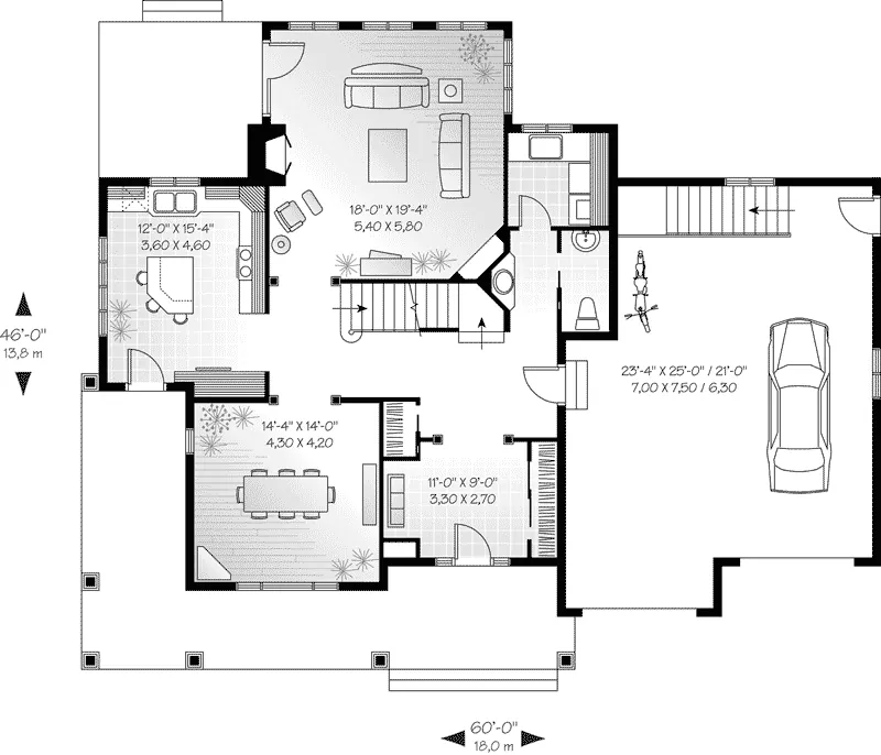 Farmhouse Plan First Floor - Ansonville Country Home 032D-0485 - Search House Plans and More