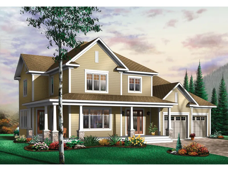 Farmhouse Plan Front Image - Ansonville Country Home 032D-0485 - Search House Plans and More