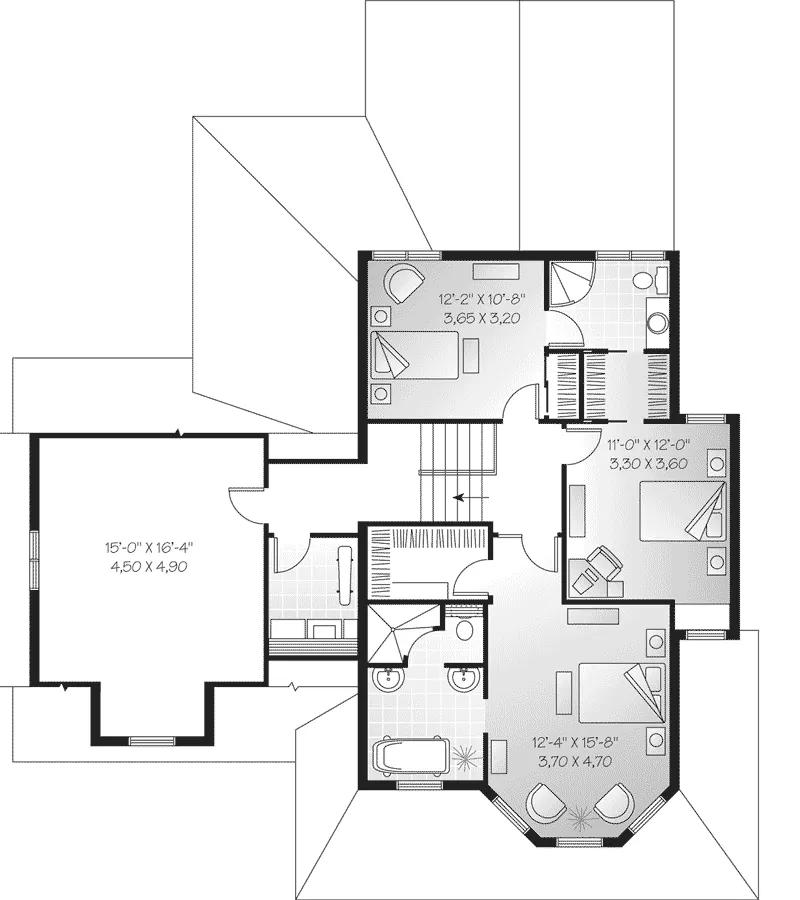 Arts & Crafts House Plan Second Floor - Graceton Country Home 032D-0486 - Search House Plans and More
