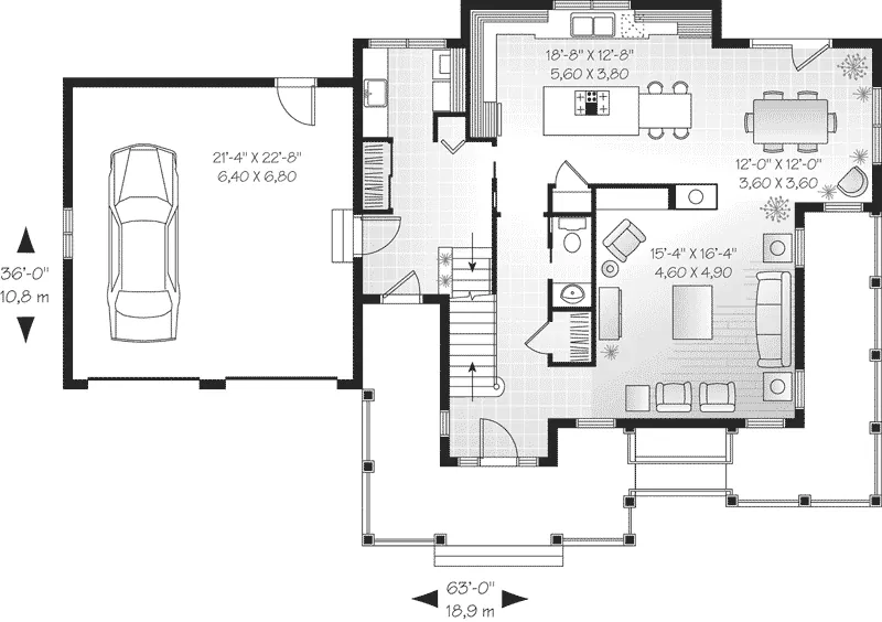 Southern House Plan First Floor - Boswell Place European Home 032D-0488 - Search House Plans and More