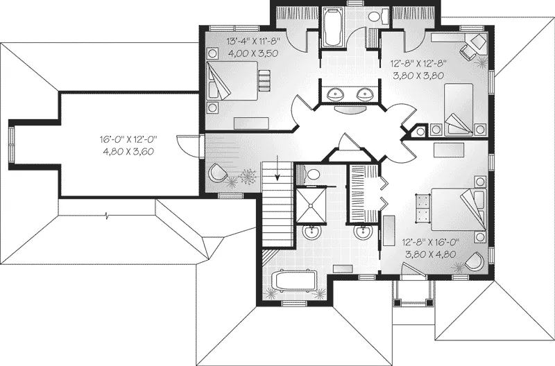 Southern House Plan Second Floor - Boswell Place European Home 032D-0488 - Search House Plans and More