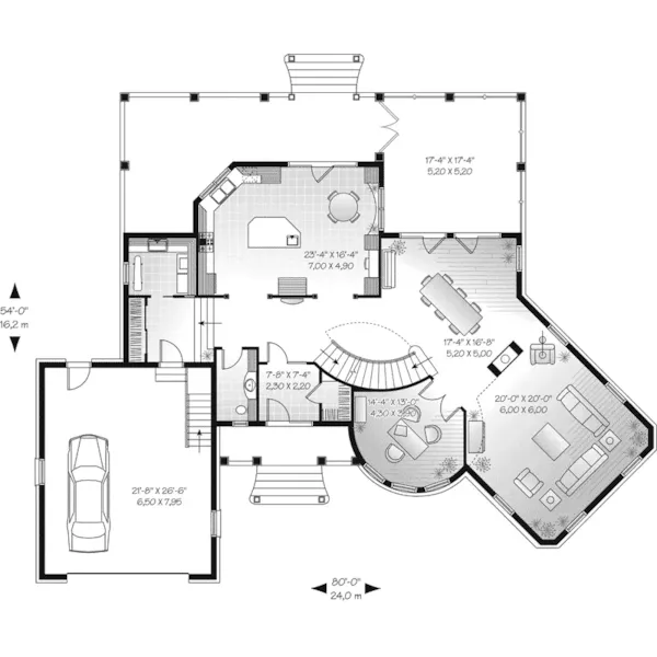 Tudor House Plan First Floor - Homewood European Home 032D-0489 - Search House Plans and More