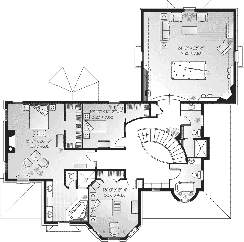 Arts & Crafts House Plan Second Floor - Jeanette Luxury Home 032D-0490 - Search House Plans and More