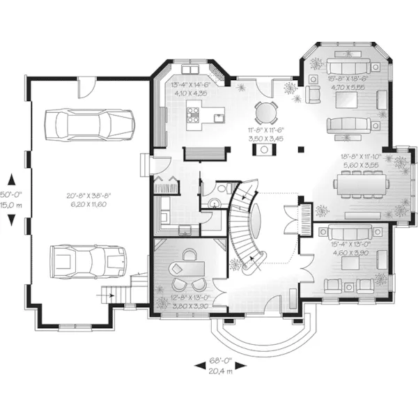 First Floor - Dudley Place European Home 032D-0491 - Search House Plans and More