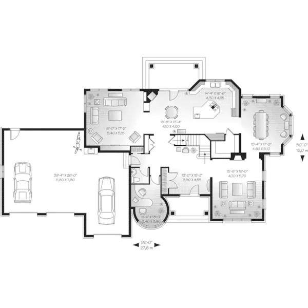 European House Plan First Floor - Matilda Manor Luxury Home 032D-0492 - Shop House Plans and More