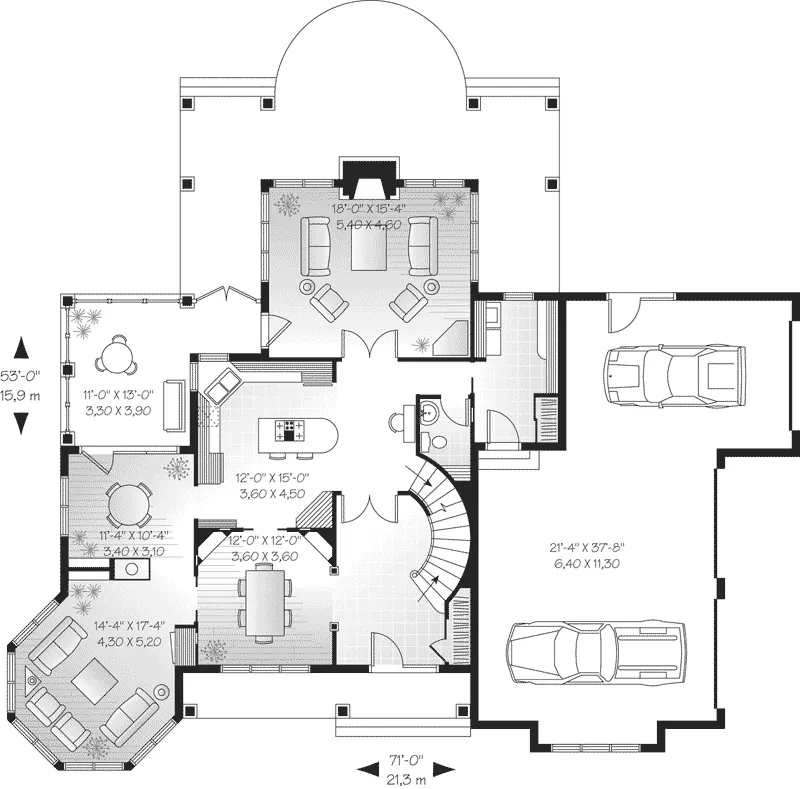 Modern House Plan First Floor - Belsano Luxury Farmhouse 032D-0494 - Search House Plans and More