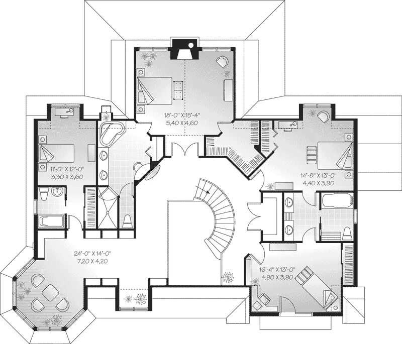 Luxury House Plan Second Floor - Belsano Luxury Farmhouse 032D-0494 - Search House Plans and More