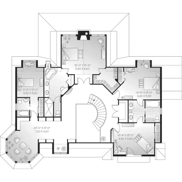 Bungalow House Plan Second Floor - Belsano Luxury Farmhouse 032D-0494 - Search House Plans and More