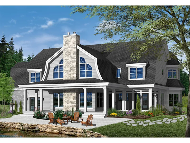 Modern House Plan Rear Photo 01 - Belsano Luxury Farmhouse 032D-0494 - Search House Plans and More