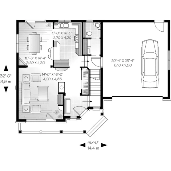 Traditional House Plan First Floor - Madley Traditional Home 032D-0495 - Shop House Plans and More