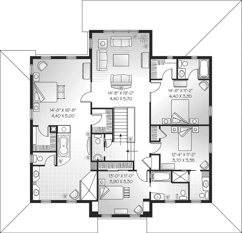 Colonial House Plan Second Floor - Saluvia Luxury Country Home 032D-0496 - Shop House Plans and More