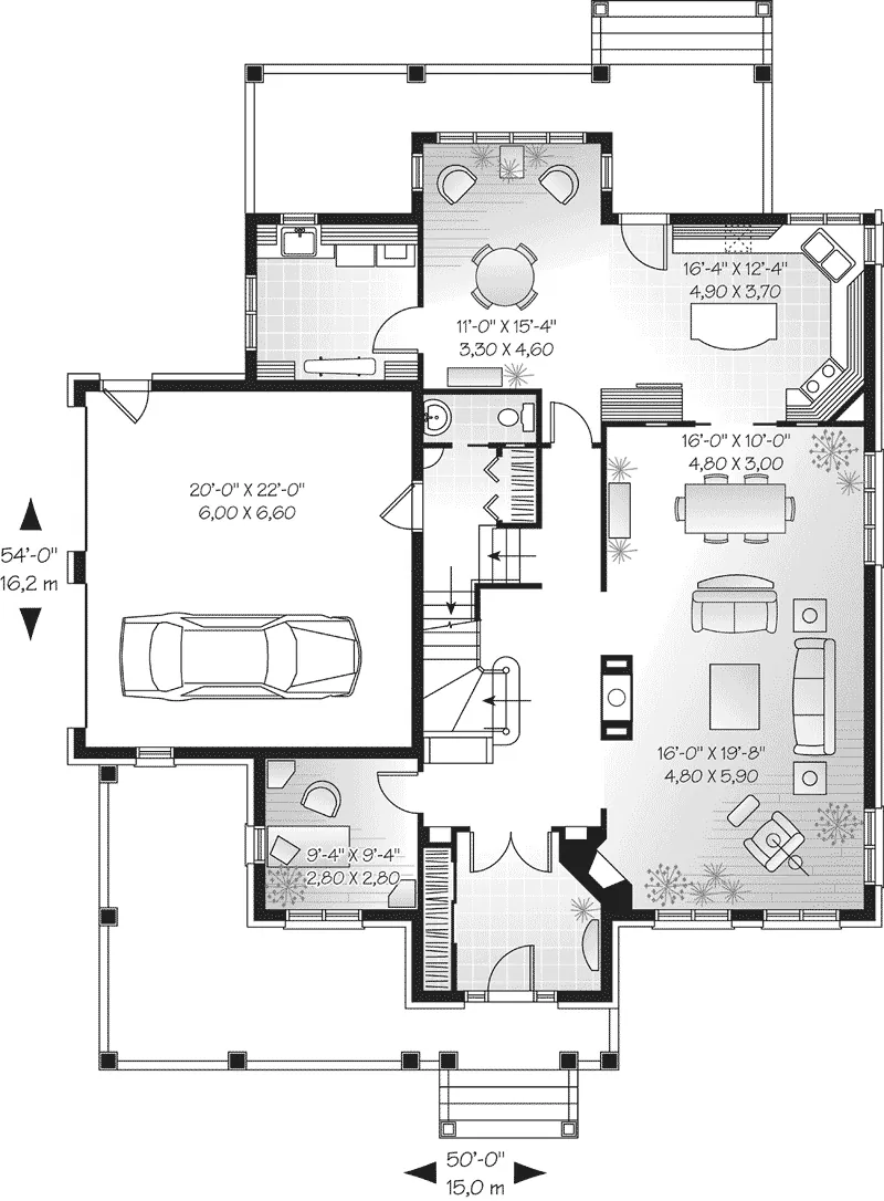 Southern House Plan First Floor - Chambersburg Luxury Home 032D-0497 - Search House Plans and More