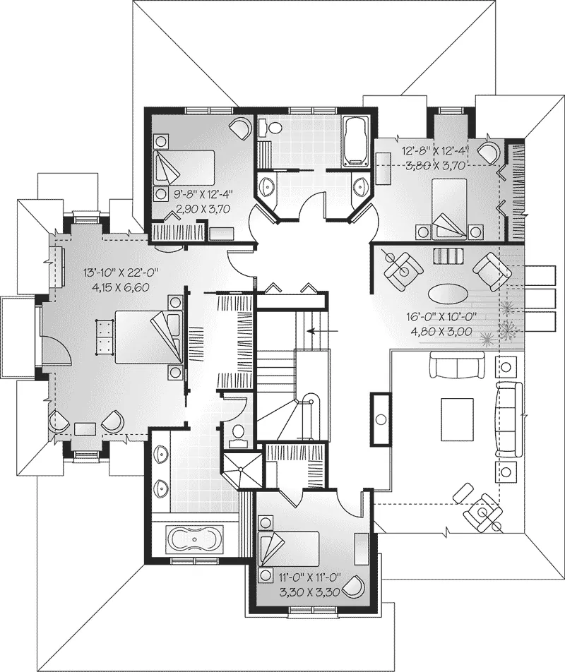 Craftsman House Plan Second Floor - Chambersburg Luxury Home 032D-0497 - Search House Plans and More