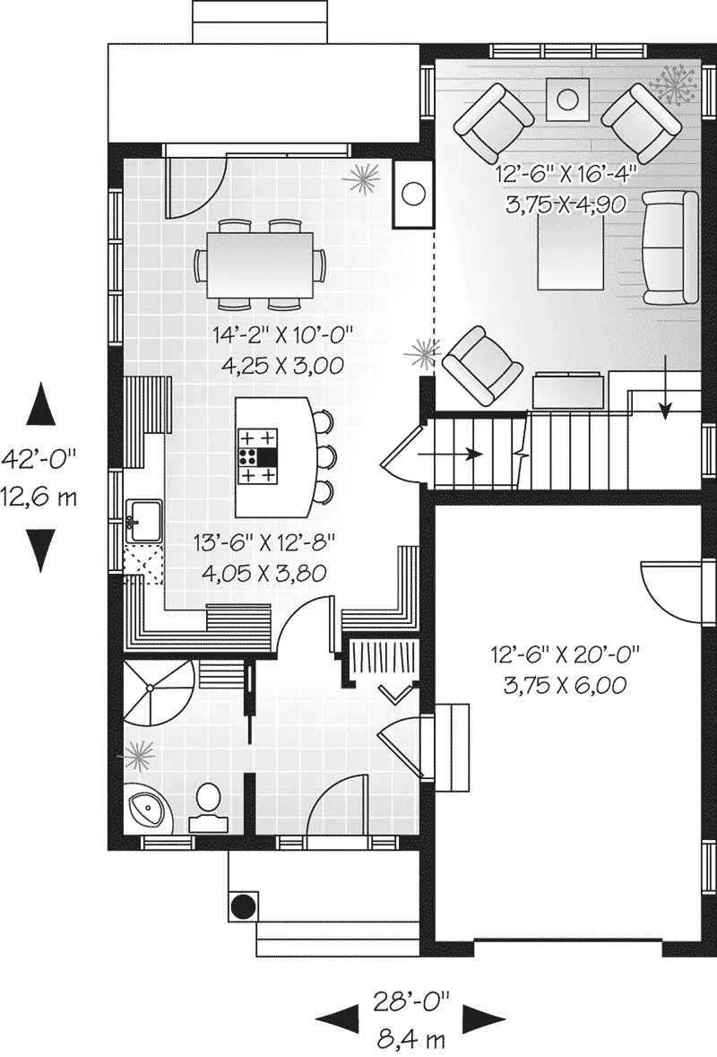 Traditional House Plan First Floor - Wittencrest Narrow Lot Home 032D-0498 - Shop House Plans and More