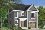 Shingle House Plan Front Photo 02 - Wittencrest Narrow Lot Home 032D-0498 - Shop House Plans and More