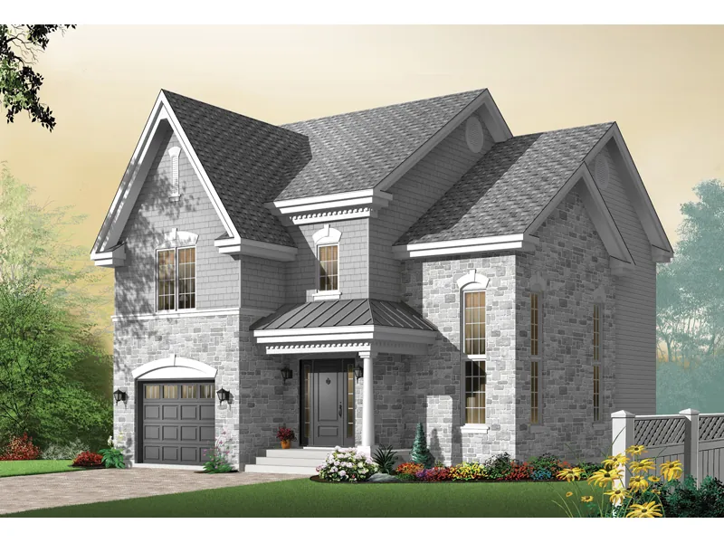 Southern House Plan Front Image - Versailles Narrow Lot Home 032D-0499 - Shop House Plans and More