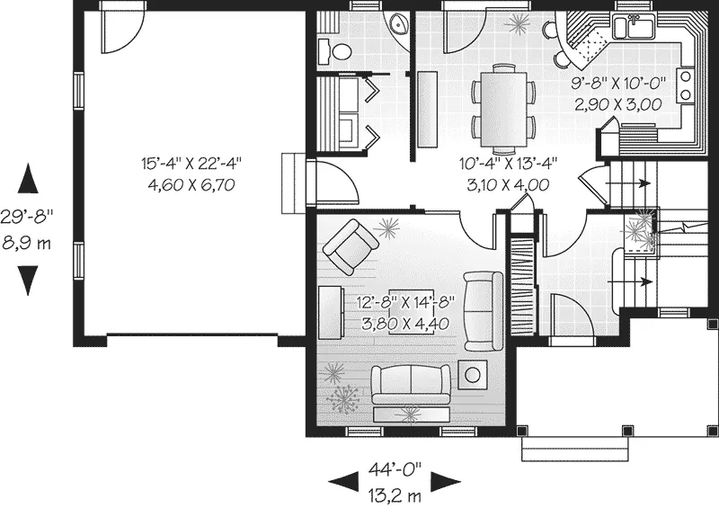 Southern House Plan First Floor - Kauffman Traditional Home 032D-0500 - Search House Plans and More