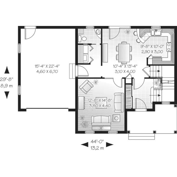 Country House Plan First Floor - Kauffman Traditional Home 032D-0500 - Search House Plans and More