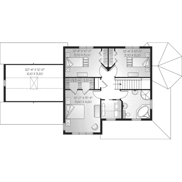 Farmhouse Plan Second Floor - DeRosa Two-Story Farmhouse 032D-0502 - Search House Plans and More