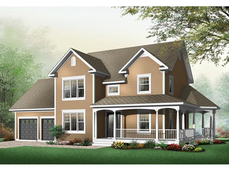 Traditional House Plan Front Photo 03 - DeRosa Two-Story Farmhouse 032D-0502 - Search House Plans and More
