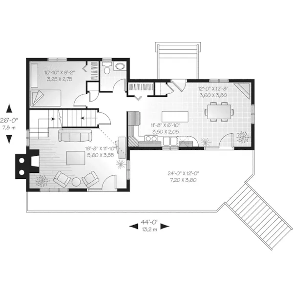 Lowcountry House Plan First Floor - Clarks Summit Rustic Cabin Home 032D-0510 - Search House Plans and More