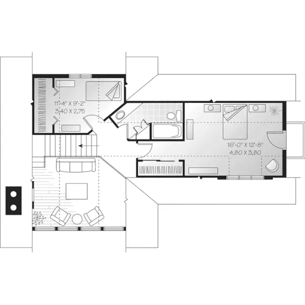 Lowcountry House Plan Second Floor - Clarks Summit Rustic Cabin Home 032D-0510 - Search House Plans and More