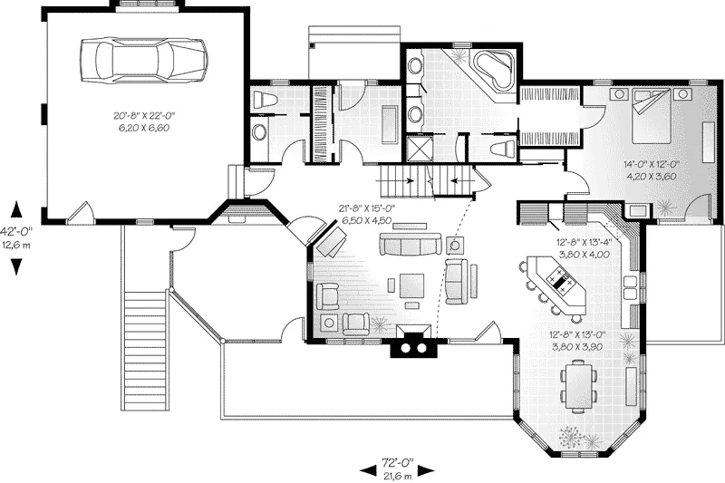 Luxury House Plan First Floor - Jackson Summit Vacation Home 032D-0516 - Search House Plans and More