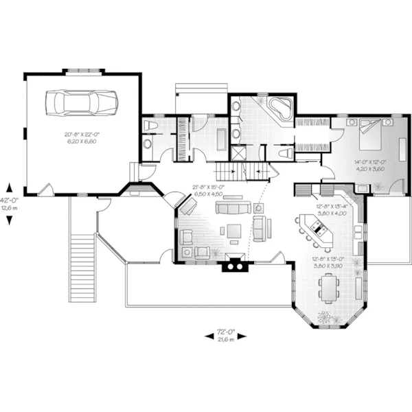 Southern House Plan First Floor - Jackson Summit Vacation Home 032D-0516 - Search House Plans and More