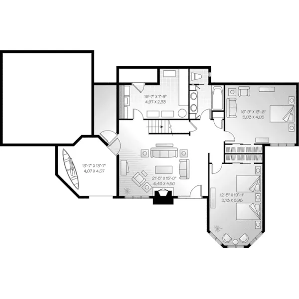 Southern House Plan Lower Level Floor - Jackson Summit Vacation Home 032D-0516 - Search House Plans and More