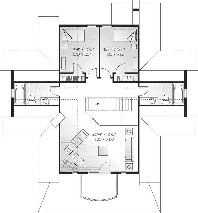 Plantation House Plan Second Floor - Sunderlin Cabin Home 032D-0517 - Shop House Plans and More