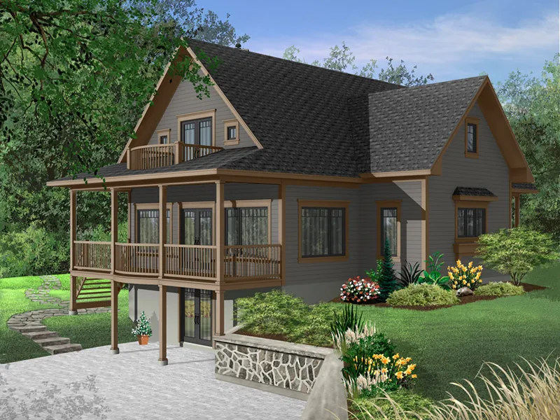 Lake House Plan Front Photo 02 - Sunderlin Cabin Home 032D-0517 - Shop House Plans and More