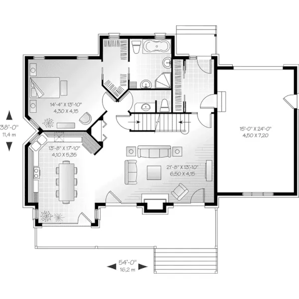 First Floor - Sweet Valley Rustic Home 032D-0520 - Shop House Plans and More