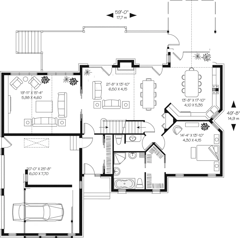 First Floor - White Valley Rustic Luxury Home 032D-0522 - Shop House Plans and More