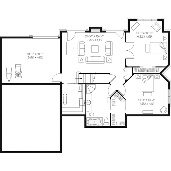 Lower Level Floor - White Valley Rustic Luxury Home 032D-0522 - Shop House Plans and More