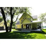 Country Farmhouse Has Covered Porch And Window Walls